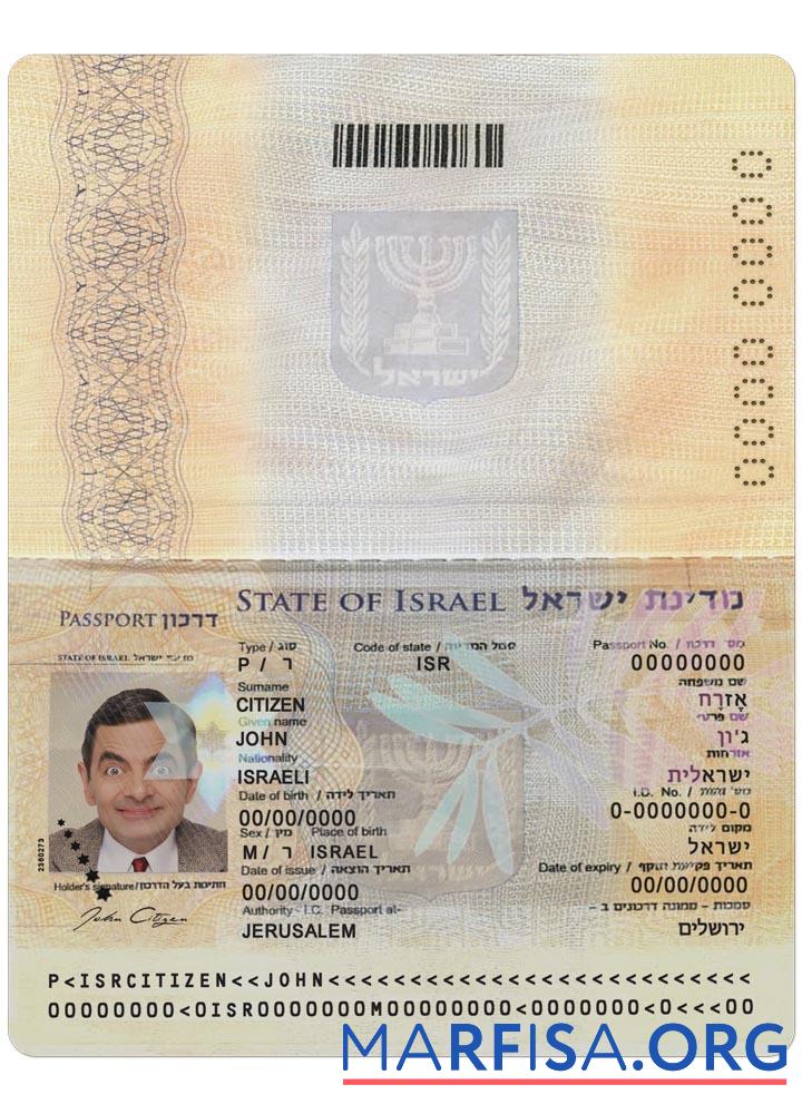 Downloadable Israel passport (2012 present) download for verification